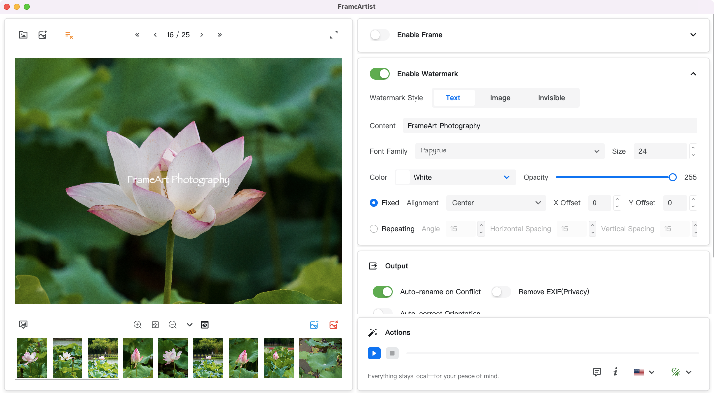 FrameArt Interface Preview